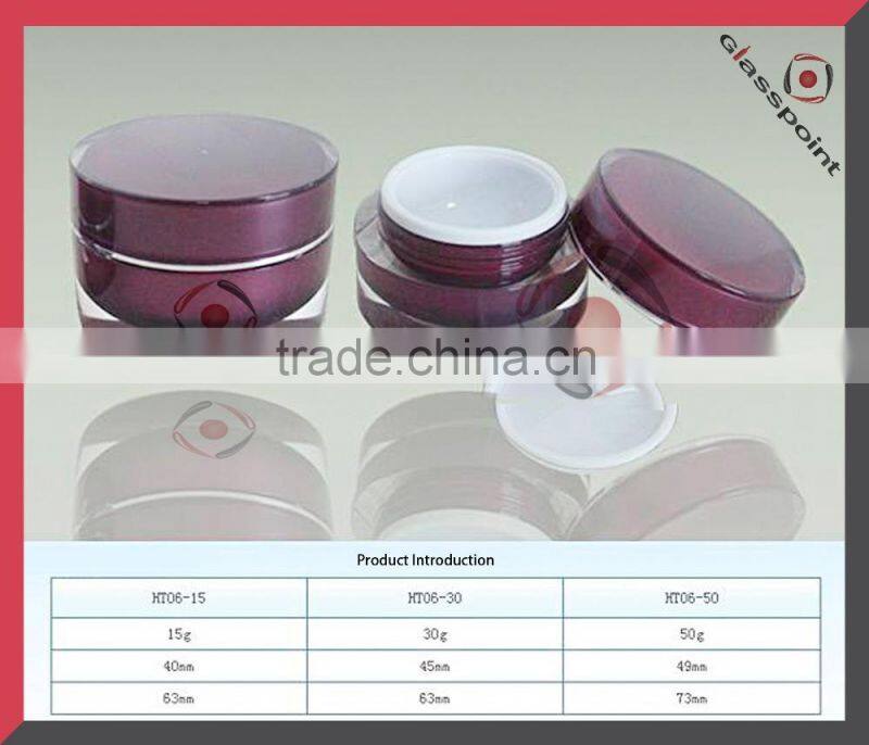 Variable Volume Cream Jars Coated With Color Alumite Lid / Alumite Cap