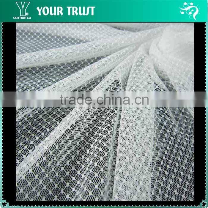Cheap Overwhelming White Mesh Lace 100% Nylon Fabric