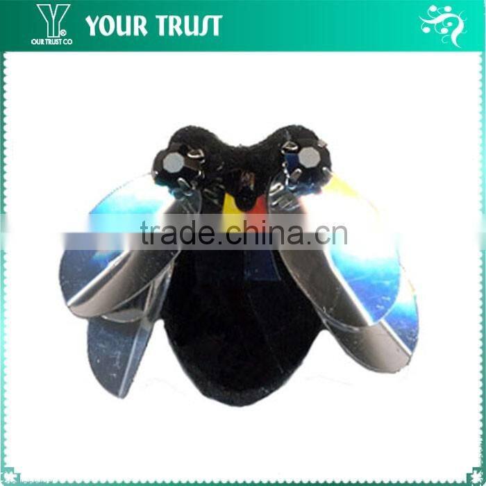 Black Beaded White Black Brown Turquoise Sequin Applique Patch