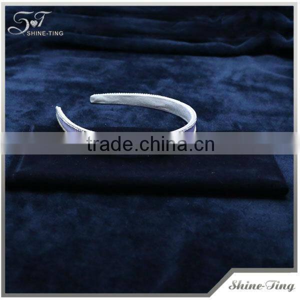 YIWU Girls' Funky Wide Head Hair Hoop,Hair Jewelry,Wide Satin Hair Hoops with Rhinestine Decorate Hairband-Headbands Supply