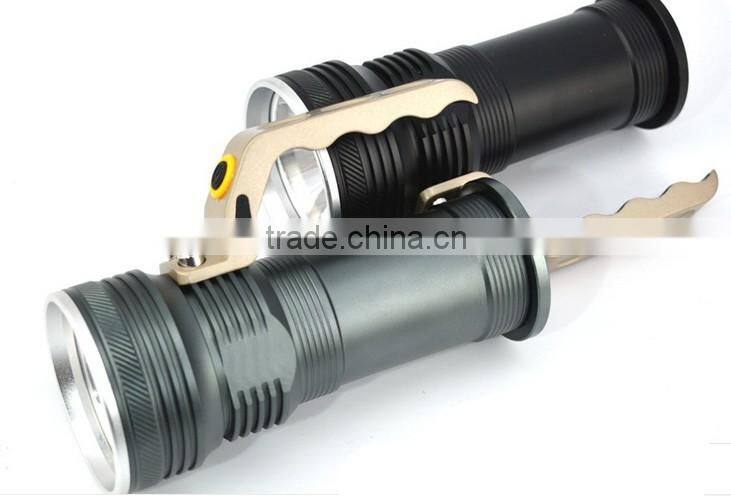 super bright aluminum 3 mode sos hand held long range rechargeable led searchlight for emergency