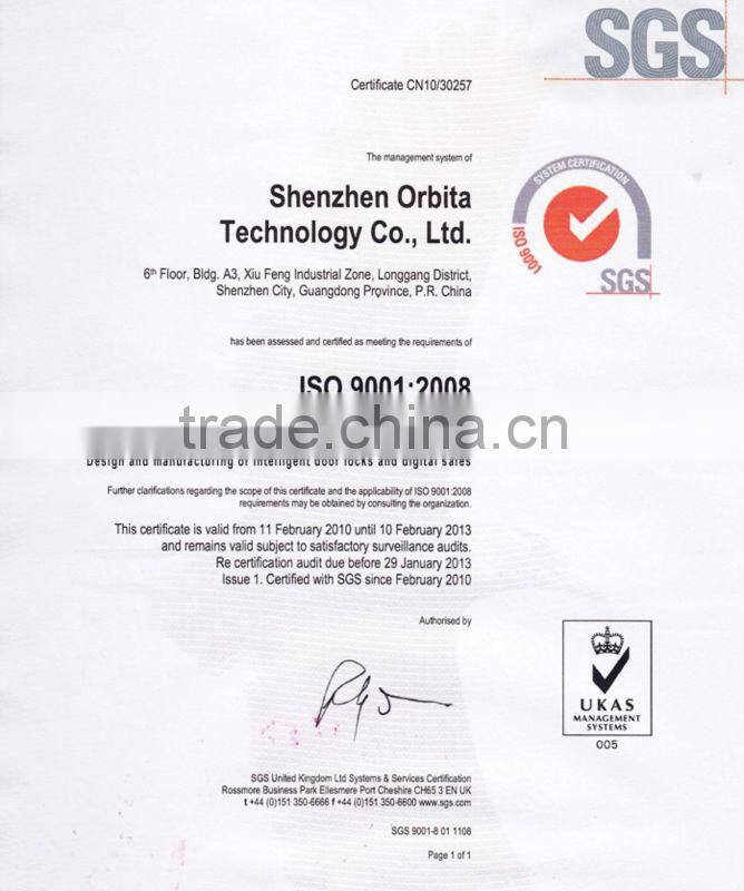 orbita e3030 hotel door lock system