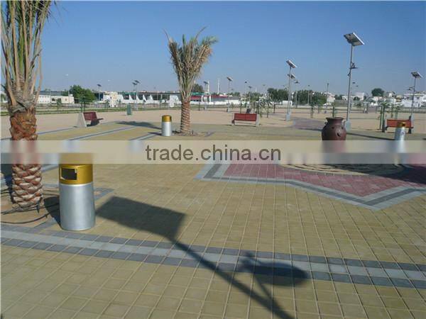 Cement stone outdoor public bench wooden commercial bench