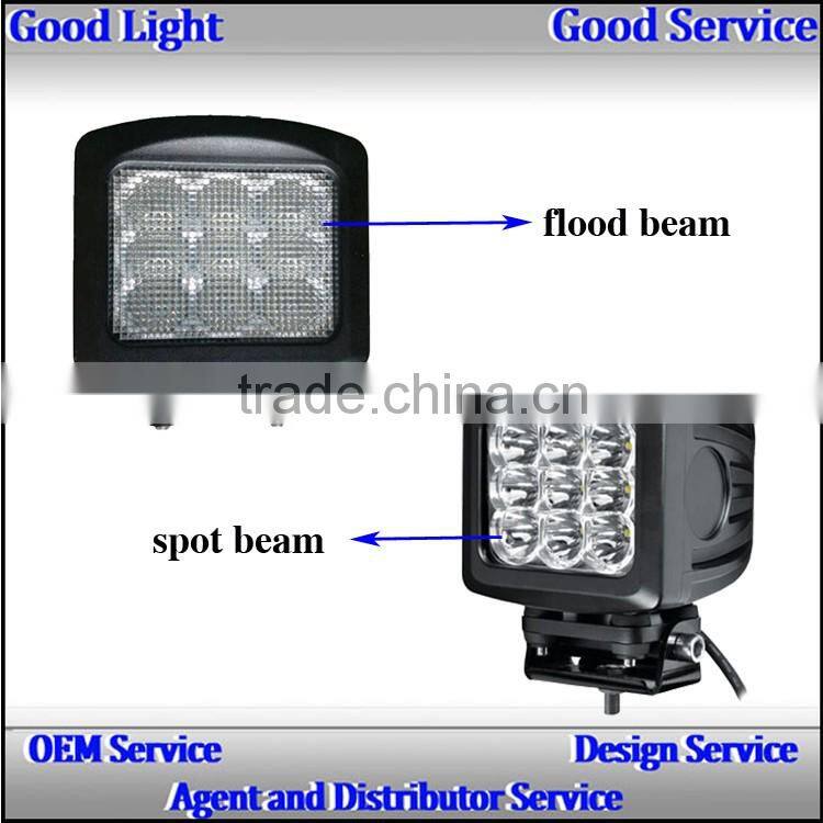 Square 5.2'' 90w led work light for driving spot led off road light for truck, atv, suv,heavy duty