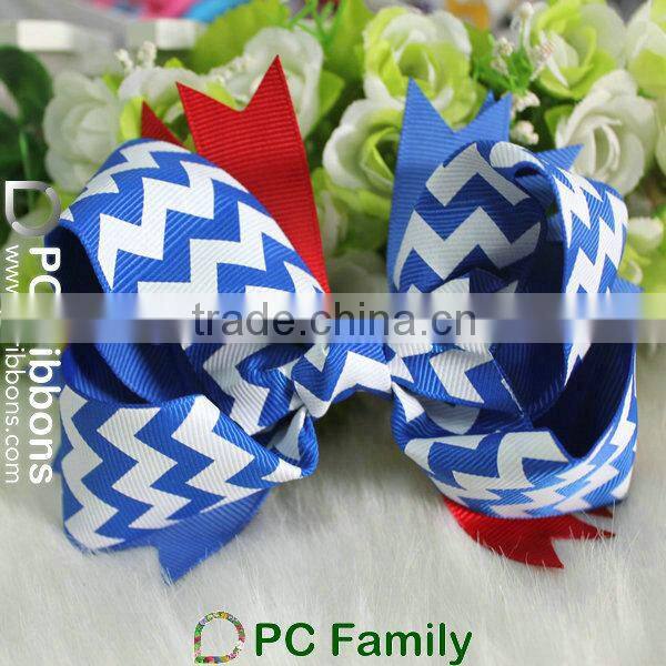 High quality printed grosgrain hair bow