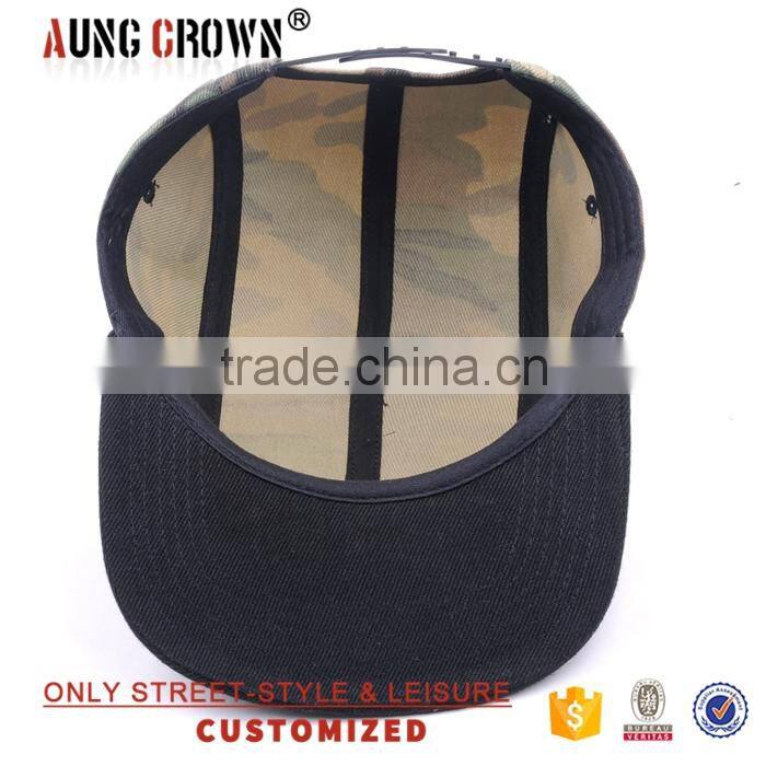 custom 5 panels snapback caps/cool 5 panel cap/camo 5 panel camp cap flat brim