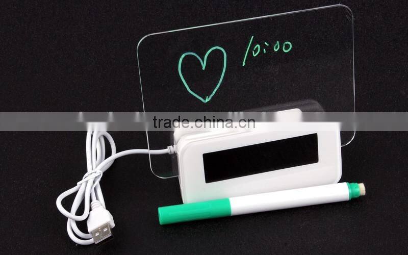 Message Board alarm clock with 4 port 2.0 USB HUB