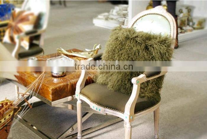 Dark green color real mongolian lamb fur oriental 50*50CM cushion/New Design Cushion Covers