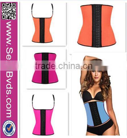 6 colors 9 steel boned women latex waist training corsets wholesale rubber corsets