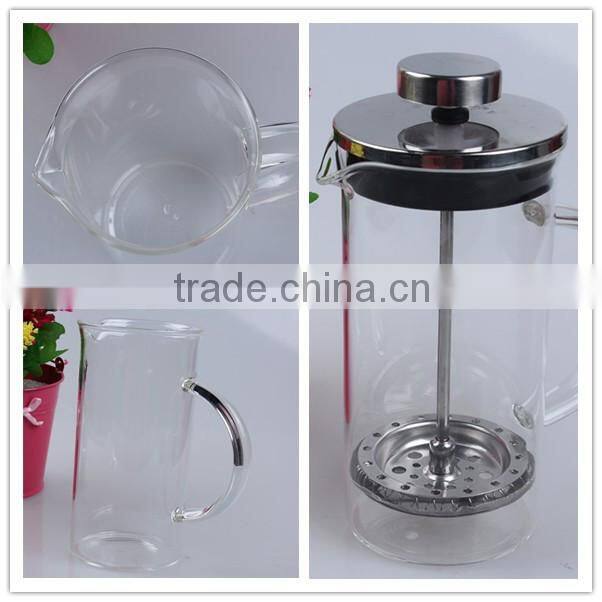 350ML New High quality borosilicate glass portable tea maker,stainless steel glass tea pot with strainer