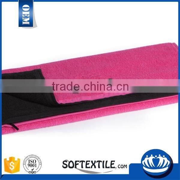sex Soft Customized gym towel with zip pocket including embroidery