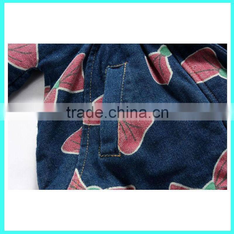 wholesale autumn hooded jacket baby girl jeans jacket