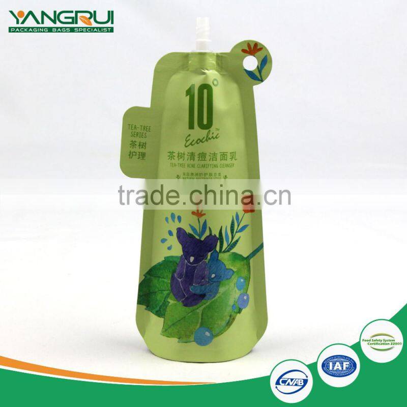 laminated aluminum foil bag stand up pouch with spout