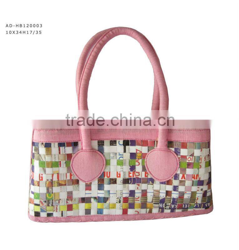 special style 2016 recycled newspaper handbag