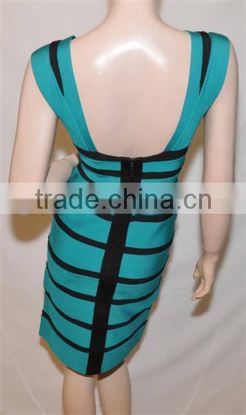 Sexy color block women bandage dress bandage clothing