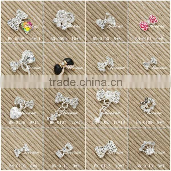 2016 Hot sale shiny rhinestone 3d nail art design decoration bow tie/ Nail Arts design