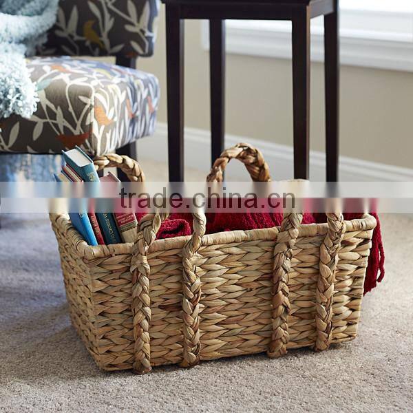 Hand woven from sustainably harvested dried water hyacinth basket