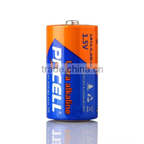 Alkaline Dry battery LR14 1.5V with Alu foil jacket