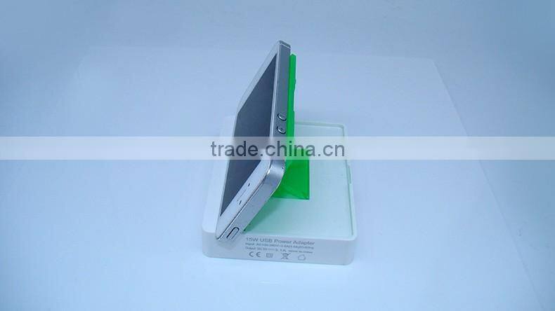 Unique Design 15w 5v 3.1a Dual Ports Usb Power Adapter With Stent For Phone Charging