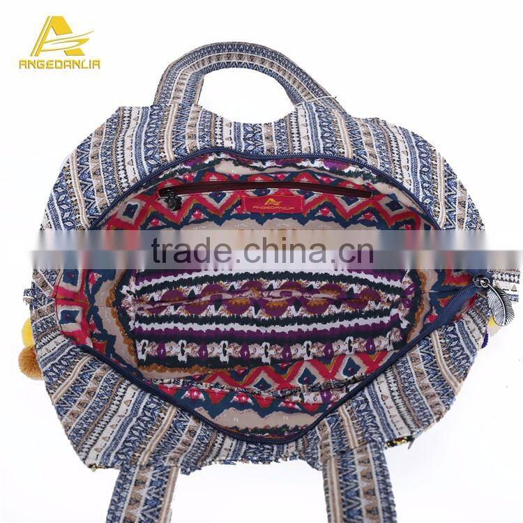 Winter Fashion Women's Indian Handmade Embroidery Handbag Striped Boho Bag