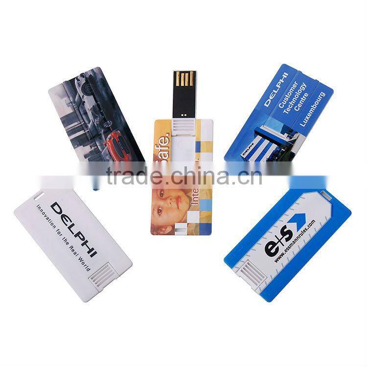 4 color logo printed usb card, business card usb flash drive