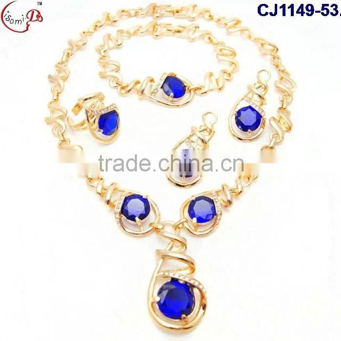 CJ1149-(53-57) 2016 fashion jewelry gold plating with rhinestone jewelry crystal fashion jewelry set