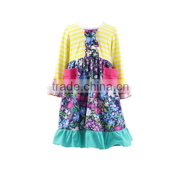 High quality flower print dress cotton dress beautiful long frocks images