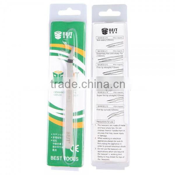 BST-6A Highly Precise Stainless Steel Curved Tweezers Matt Tweezers