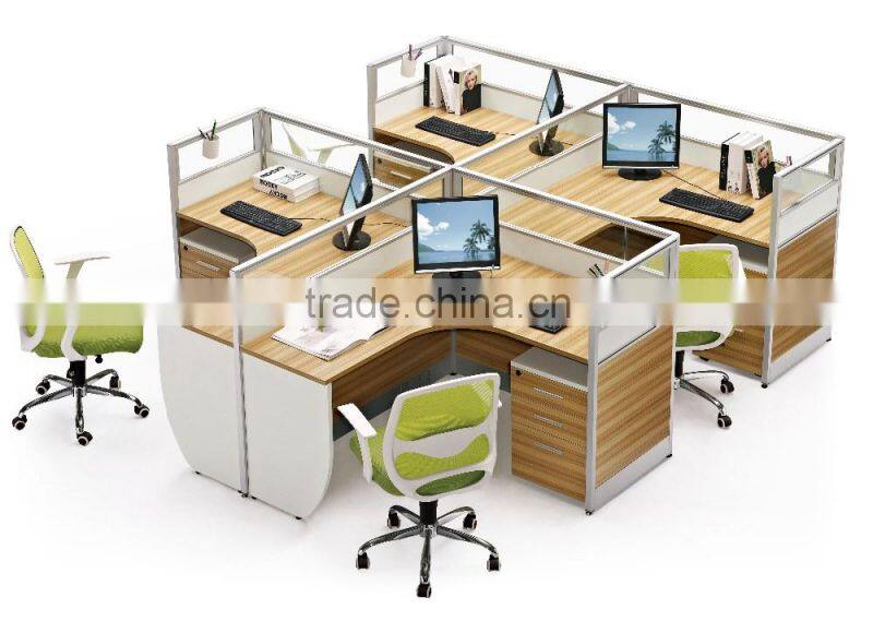 Modern modular Silvery white office workstation