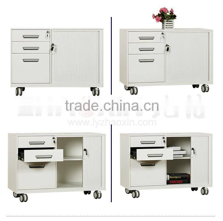 3 drawer file cabinet on wheels tambour door mobile caddy steel waterproof filing cabinet