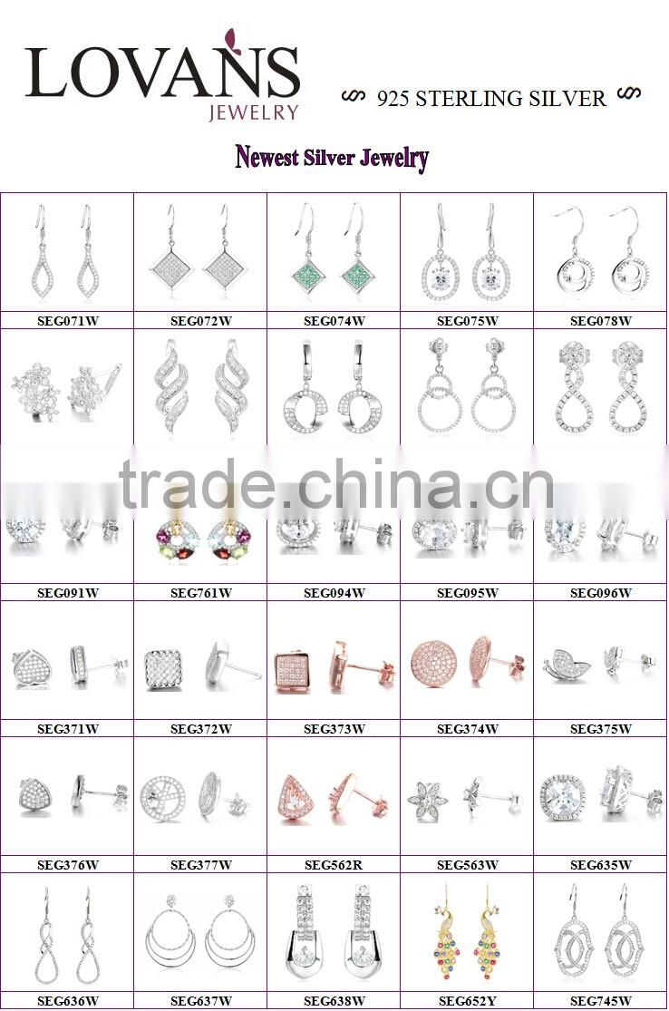 Pearl Jewelry Rose Gold Plated Wholesale Sterling Silver CZ Stud Earrings