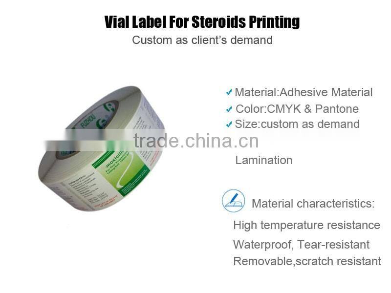 Pharmaceutical Vial Label Pill Mirror Stickers For Steroids Printing