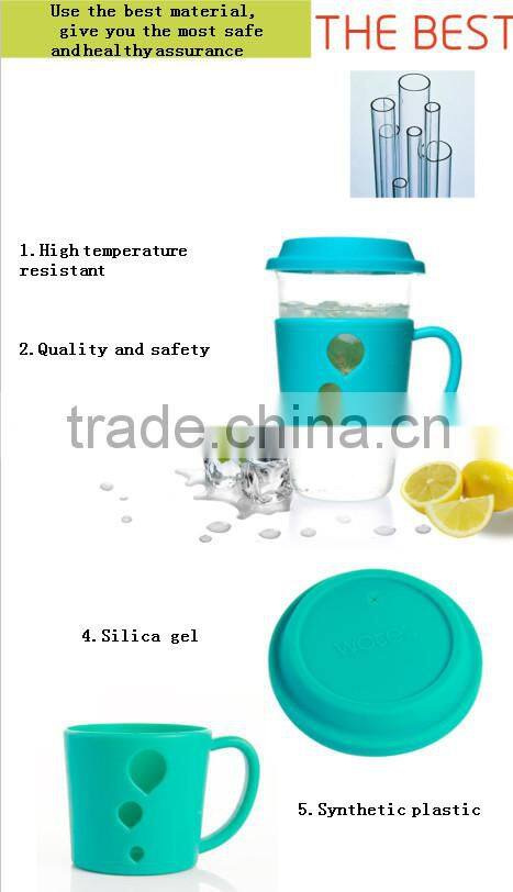 Free samples!clear drinking unbreakable glass cup glass cup with harnesses,glass cup