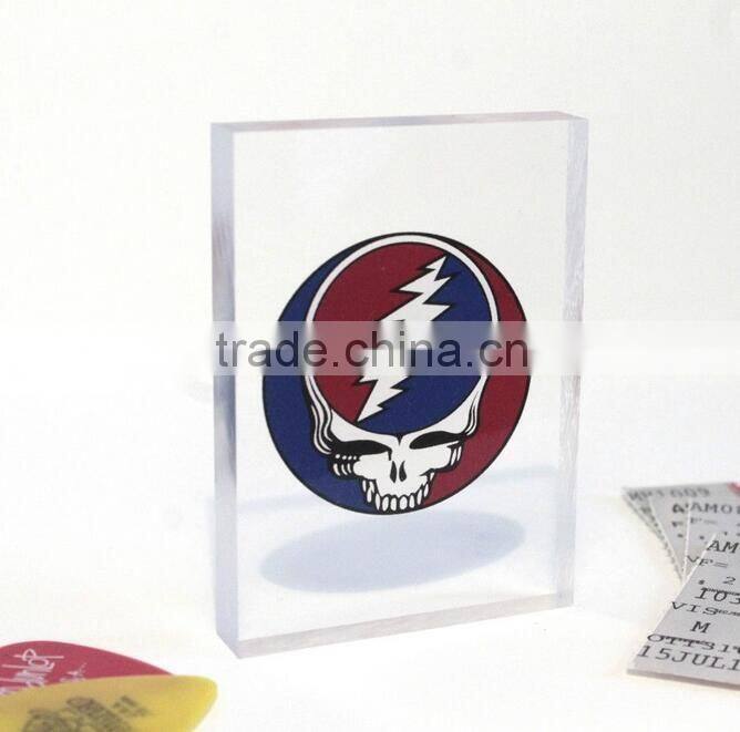 2016 custom printed clear acrylic sign block