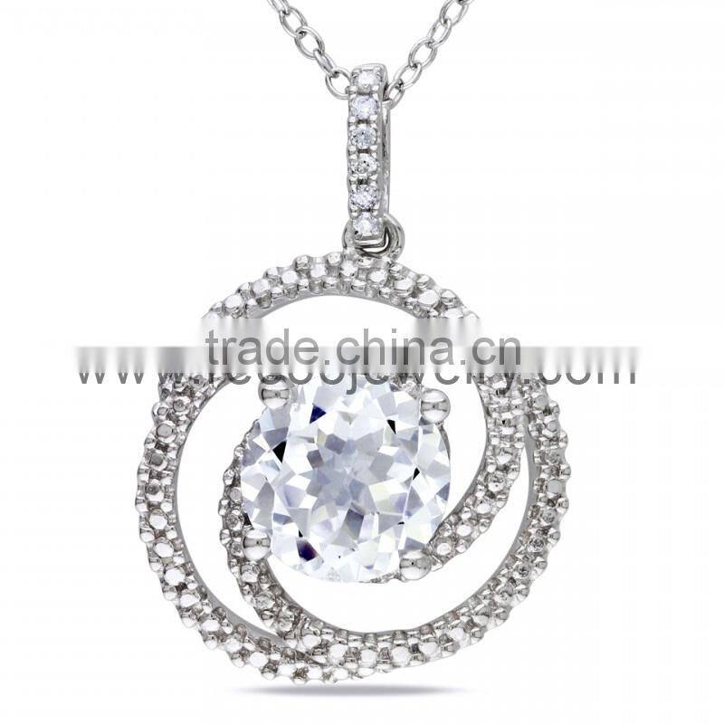 Hot sale faux crystal Ivy fleur de lis pendant