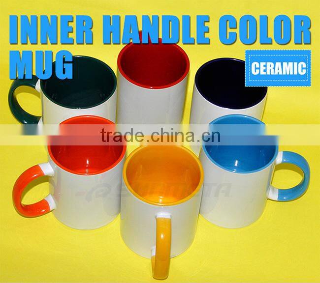 Sunmeta cheap high quality 11oz sublimation coated color coffee mug(SKB-06)