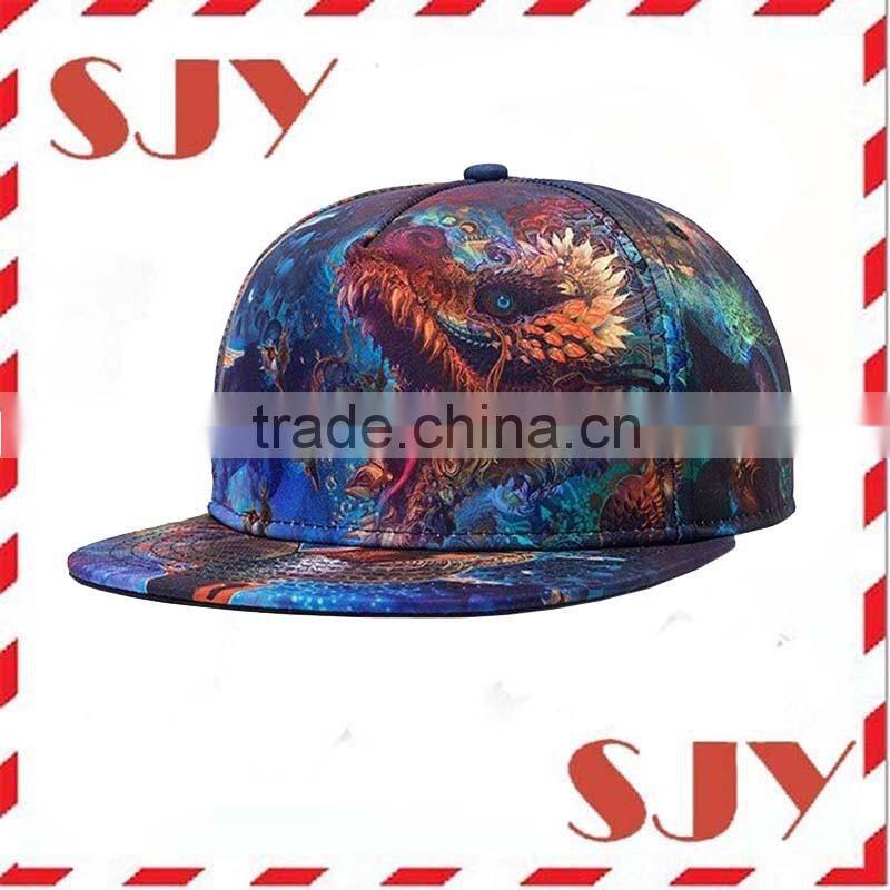 Custom Flat Bill Hip Hop 3d Printed Cap