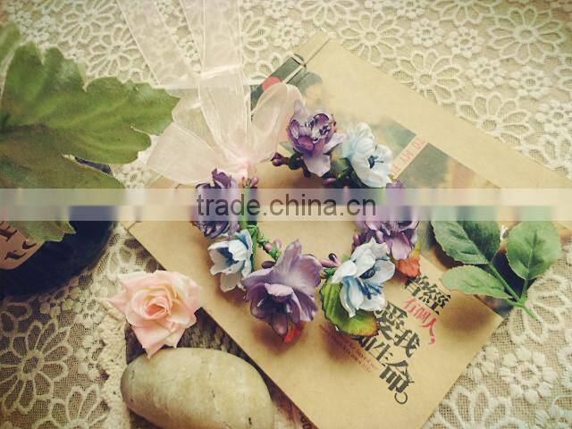 Handmade Paper Bridal Hair Accessory Flower Garland Artificial Hand Decoration and Garland for Festival and Wedding
