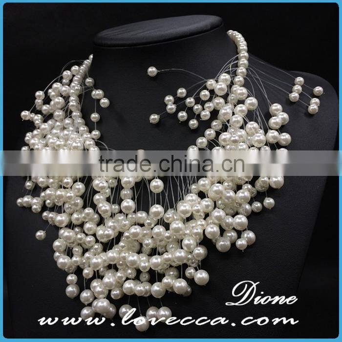 New fashion classy lady white exaggerate pear beaded choker necklace product