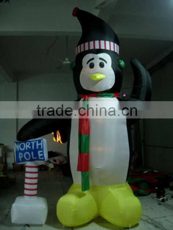 Singing inflatable Christmas penguin decoration