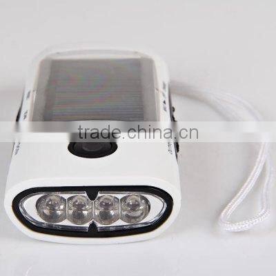 solar rechargeable led flashlight with radio