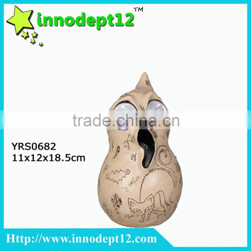Halloween decoration resin pumpkin with solar light outdoor