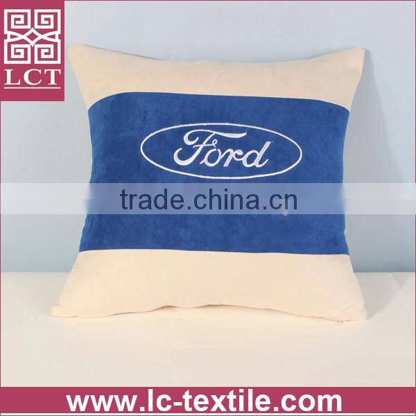 supply 2015 new arrival two tone color design super soft suede car cushion with branding embroidery for promotion(LCTP0079)