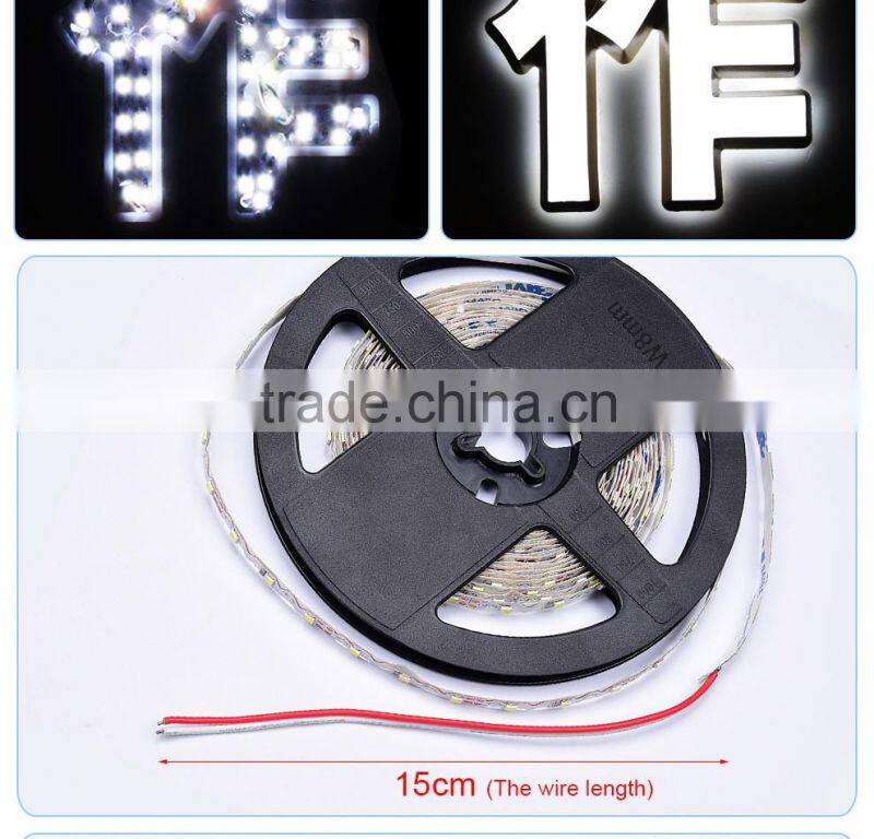 SMD2835 S type 72leds/m 6MM high brightness clod white 10000K led flexible strips signage led letters strips