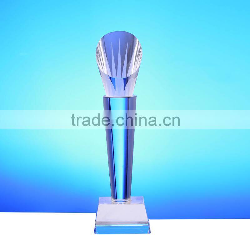 New Design Wholesale Custom Business Crystal Glass Shield Awards
