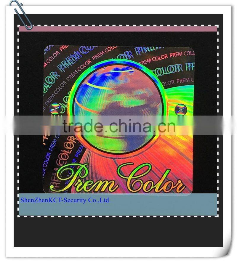 Anti-Counterfeit,Durable,Holographic Feature and PET, Material 3d security custom hologram stickers
