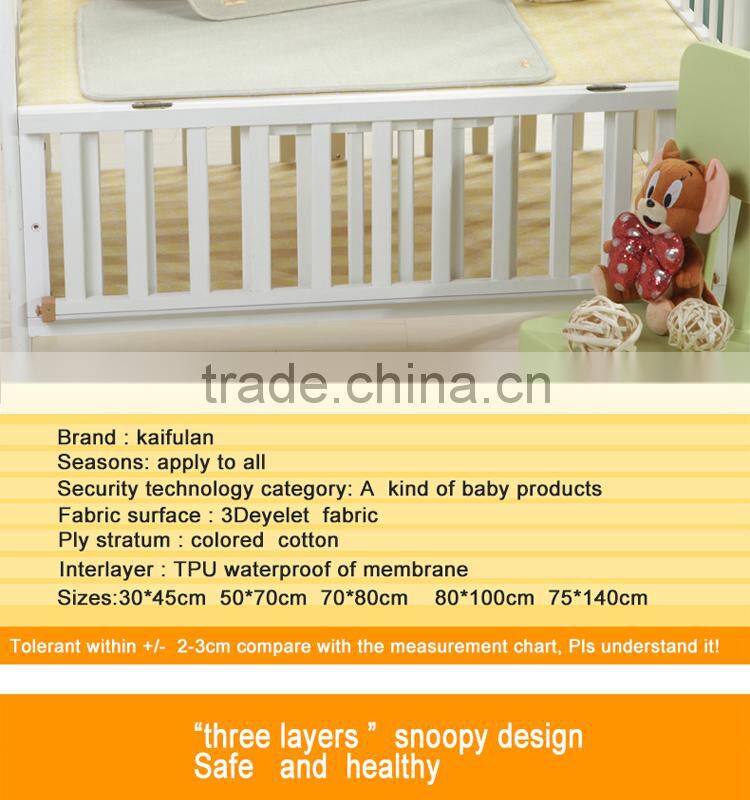colored cotton tpu 3D water-proof baby changing pads mat