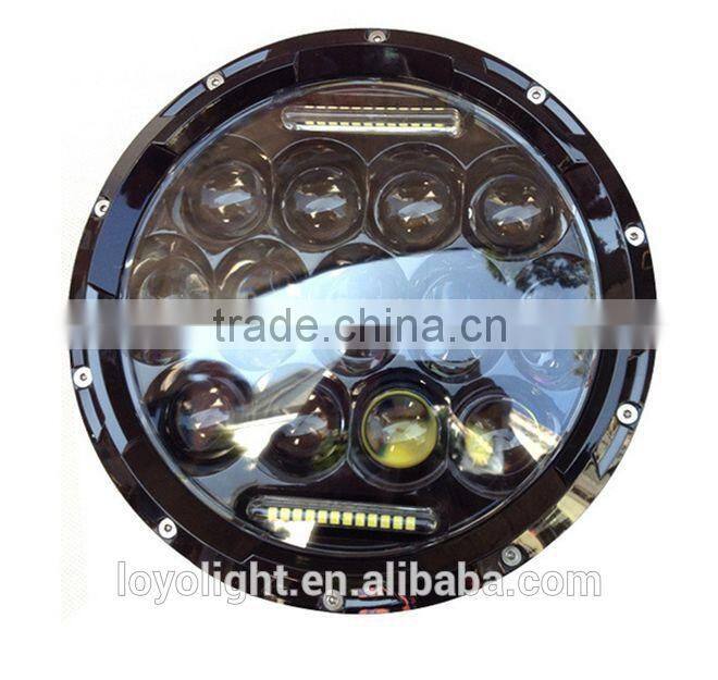 waterproof jeep wrangler led lamp 7" 75W car LED Headlight H4 DRL High/Low for Wrangler Hummer JK LJ