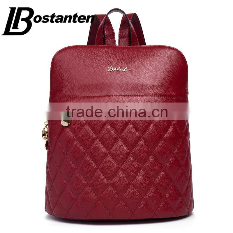 cowhide genuine leather travel backpack women mini backpack bag laptop