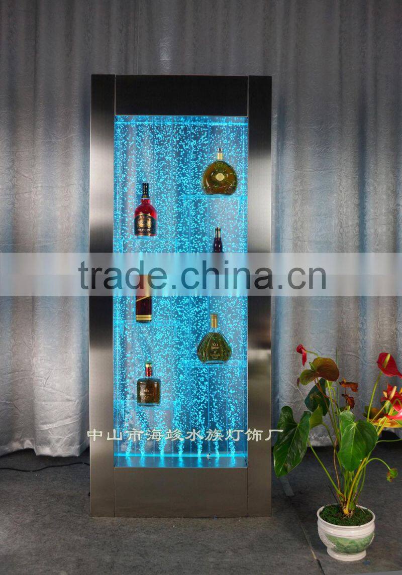 Led lighting stainless steel water bubble wine Rack